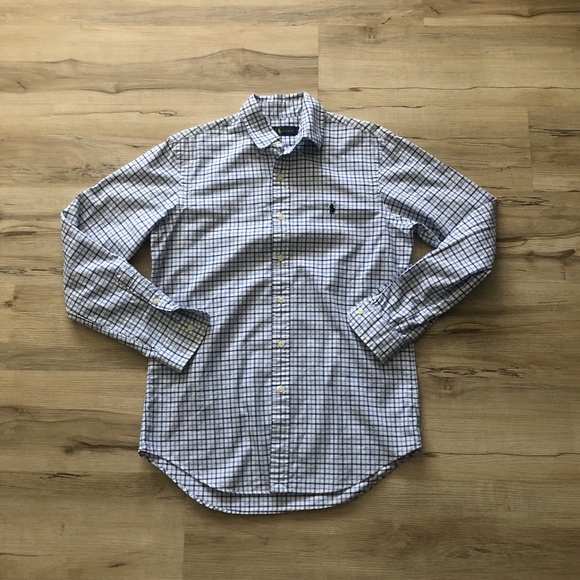 Ralph Lauren Blue & White Striped Dress Shirt - Picture 1 of 8